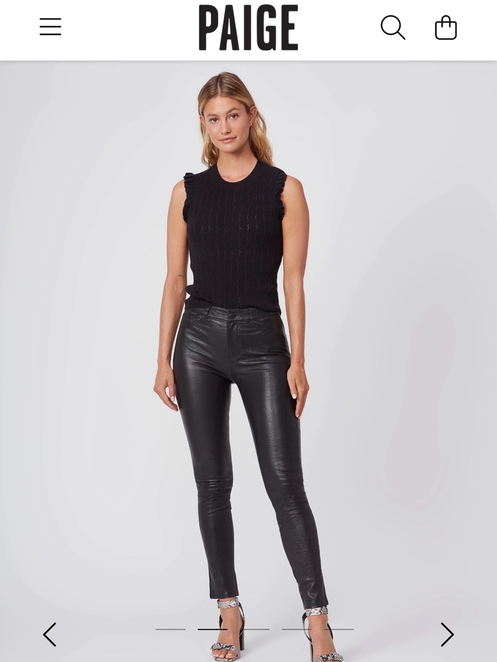 PAIGE Black Coated Skinny Jeans for Women
